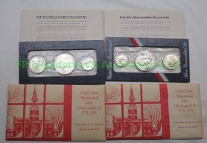 lot 222 image: Silver U.S. bicentennial uncirculated set (2 total)