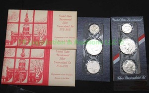 lot 221 image: Silver U.S. bicentennial uncirculated set (2 total)