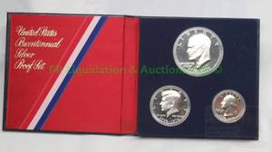 lot 225 image: 40% Silver proof bicentennial coin set