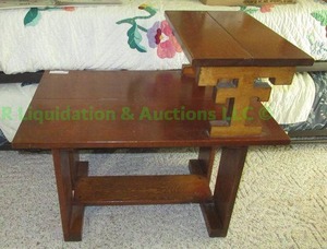 lot 29 image: Texas Tech custom wood end table