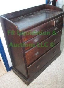 lot 53 image: Mid-century fir wood chest of drawers