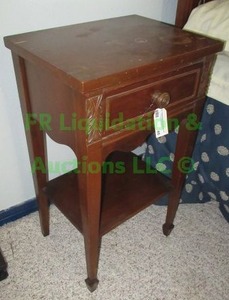 lot 46 image: Mid-century mahogany wood telephone table