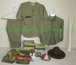 lot 61 image: Vintage Boy Scouts of America Campaign hat, uniforms, books & more