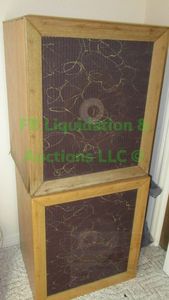 lot 62 image: Custom made speaker set, each measures 23 x 21 x 17