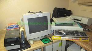 lot 111 image: Computer hardware including Keyboard, mouse, scanner, monitor plus