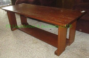 lot 125 image: Custom fir wood coffee table 49 x 17 x 17