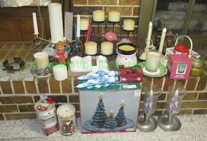 lot 136 image: Assorted candles generous quantity