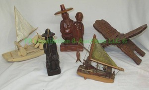 lot 156 image: Wood hand crafted figurines