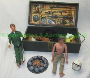 lot 145 image: Vintage Mid-century GI Joe wood foot locker and more