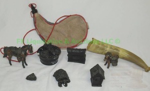 lot 144 image: Made from coal figurines and more as shown