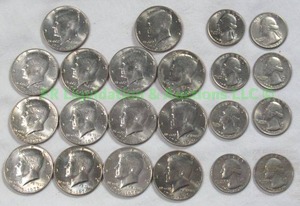 lot 244 image: Bicentennial 1776-1976 Kennedy half dollars (14) & Washington quarters (8)