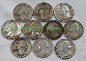 lot 256 image: Silver pre 1965 washington quarters
