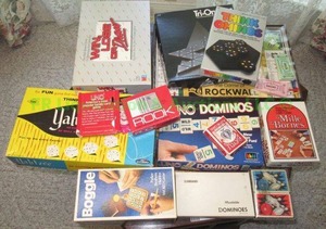 lot 166 image: Assorted board games including Yahtzee, Boggle and more