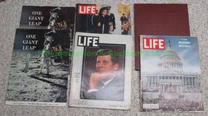 lot 164 image: 1960s Life & The Dallas morning news magazines Kennedy & the Moon landing