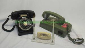 lot 130 image: Retro Bell telephone rotary dial wall and desk phone plus