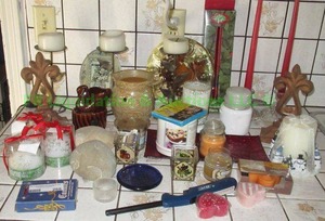 lot 268 image: Assorted candles and cleaning supplies
