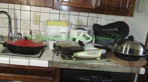 lot 265 image: Assorted counter top appliances including mixer, wok, and more