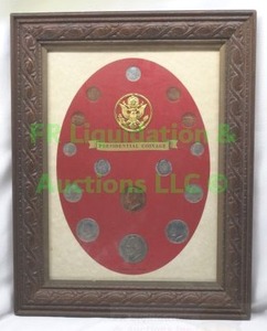 lot 238 image: Framed Presidential coin collection