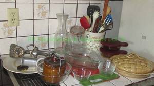 lot 271 image: Assorted dishes and kitchen utensils plus