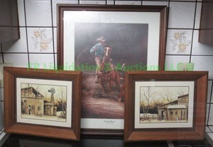 lot 272 image: The calf roper by Curtis W. Dykes & Robert Nidy framed prints