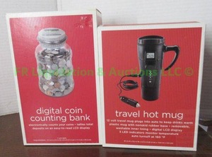 lot 301 image: Travel hot mug and digital coin bank in original boxes