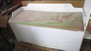 lot 331 image: Day storage bench with hand made afghans plus