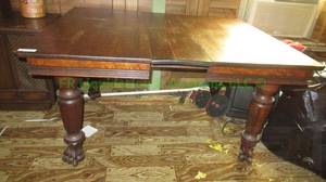 lot 339 image: Vintage red oak claw foot dining table