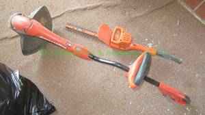 lot 352 image: Black & Decker shrub & hedge trimmer, Grasshog weed eater