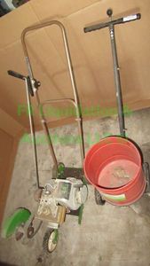 lot 408 image: Sears Craftsman lawn edger and seed spreader
