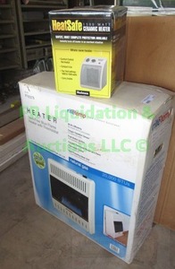 lot 419 image: Ritetemp vent free blue flame natural gas heater & Heat safe ceramic space heater, both unused in original boxes
