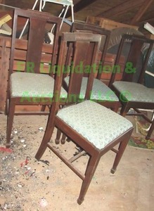 lot 476 image: Vintage wood frame dining chairs