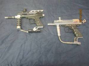 lot 4 image: TOTAL OF 2 PAINT BALL GUNS&nbsp- GAME FACE BONE DADDY RG&nbsp- JAVA SPYDER XTRA&nbsp