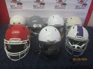 lot 80 image: TOTAL OF 7 RIDDELL &amp XENITH FOOTBALL HELMETS
