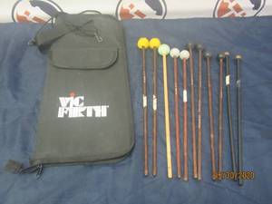 lot 127 image: 11 PC VIC FIRTH MALLETS WITH VIC FIRTH DRUM STICK BAG&nbsp