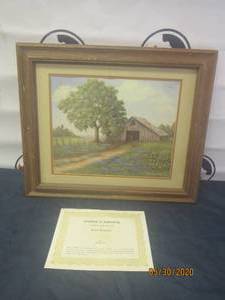 lot 135 image: VINTAGE PAINTING FOND MEMPRIES FRAMED SIGNED BARBARA COX WITH COA&nbsp1425 &nbsp DATED 1986 &nbsp 20H X 24 L&nbsp
