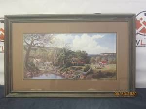 lot 136 image: VINTAGE PAINTING FRAMED SIGNED H.MURRAY NUMBERED 68200&nbsp21 12 H X 33.0 L