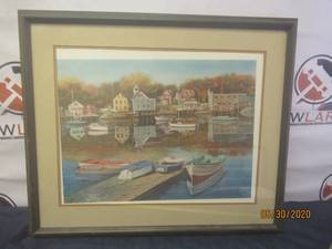 lot 137 image: VINTAGE PAINTING EBBTIDE AT KENNEBUNKPORT SIGNED MILDRED SANDS&nbsp WITH COA&nbsp DATED 1981&nbsp&nbsp26 X 31 12 L