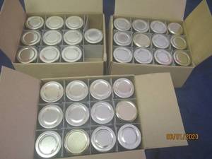 lot 193 image: 34 GLASS LIDDED JARS (LIKE MASON JARS)