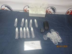 lot 204 image: MISC LOT&nbsp&nbsp- POLYPROPYLENE BAGS&nbsp 100PCS&nbsp P12F03555- NEW 10 SPRAY BOOTLES&nbsp- NEW CANDLE JARS&nbsp - 24 NEWSPRING&nbsp 1 OZ&nbsp PLASTIC JARS WITH LIDS&nbsp