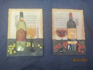 lot 214 image: TOTAL OF 2 DURHAM SONOMA COUNTY WHITERED 3D WINE BOTTLE PICTURE WALL ART PLAQUE SIGNS&nbsp