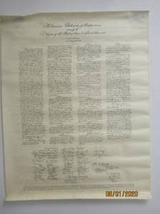 lot 234 image: UNAMIMOUS DECLARATION OF INDEPENDENCE MADE BY THE DELEGATES OF THE PEOPLE IN TEXAS 1836&nbsp (22X17)
