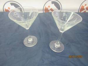 lot 240 image: 2 MARTINI GLASSES
