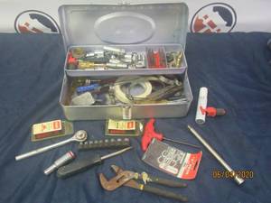 lot 294 image: SMALL TOOL BOX WITH CONTENTS