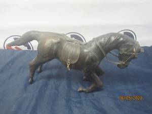 lot 389 image: 1950S LEATHER WRAPPED HORSE SCULPTURE FIGURINE&nbsp