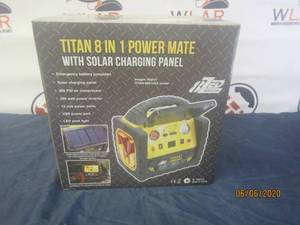 lot 411 image: NIB TITAN 8 IN 1 POWER MATE WITH SOLAR CHARGING PANEL