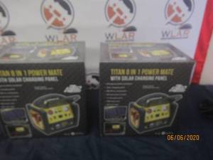 lot 410 image: 2 NIB TITAN 8 IN 1 POWER MATE WITH SOLAR CHARGING PANEL
