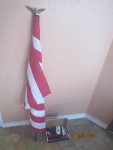 lot 453 image: TOTAL OF 2 INDOOR FLAGS&nbsp&nbspONE WITH POLE&nbsp