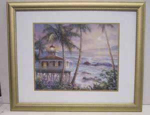 lot 17 image: Framed &amp Matted Print Titled New Coastal