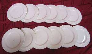 lot 28 image: 12 Homer Laughlin GOTHIC China Dessert Plates