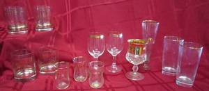 lot 88 image: Gold Rimmed Glassware